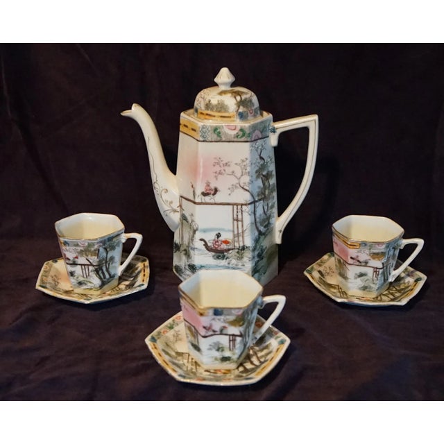 Ceramic Antique Japanese Kutani Porcelain Tea Set- 8 Pieces For Sale - Image 7 of 7