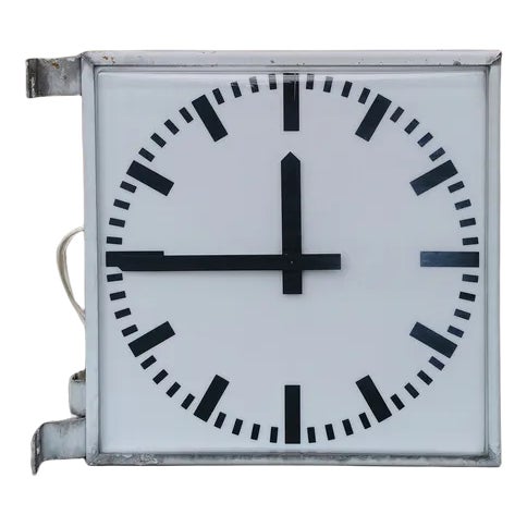 Mid-Century Industrial Wall Clock from TN, 1960s For Sale