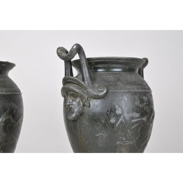 Metal Grand Tour Crater Vases, 19th Century, Set of 2 For Sale - Image 7 of 18