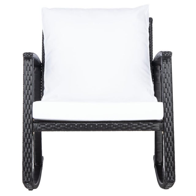 Modern Daire Rocking Chair, Black/White Cushion For Sale - Image 3 of 11