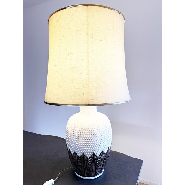 White Ceramic Lamp with Polka Dots and Floral Motifs, 1890s For Sale - Image 5 of 5