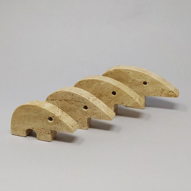 Mid-Century Modern Mid-Century Modern Travertine Anteater Sculptures by Enzo Mari for F.lli Mannelli, 1970s, Set of 4 For Sale - Image 3 of 15