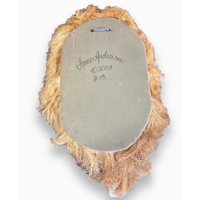 Anne Andersson, Lions Head Big Game Trophy Natural Sisal Fiber Sculpture Lion Anne Andersson Art, 2009 For Sale In Miami - Image 6 of 12