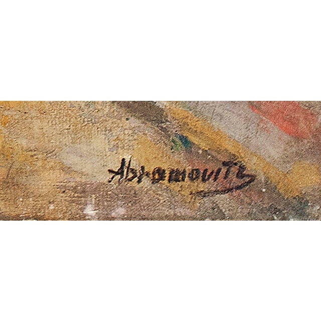 Albert Abramovitz, Street Scene Oil Painting Circa 1930s Albert Abramovitz Wpa Artist Mexican Town For Sale - Image 4 of 4