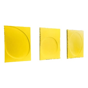 Wall Tiles in Yellow Wty#01 Sculptural Object by Caspi Ceramics Nl For Sale