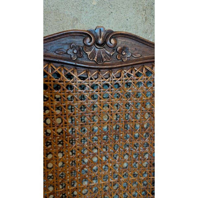 French 1920s French Louis XV Style Set of Four (4) Cane Back Dining Chairs For Sale - Image 3 of 15