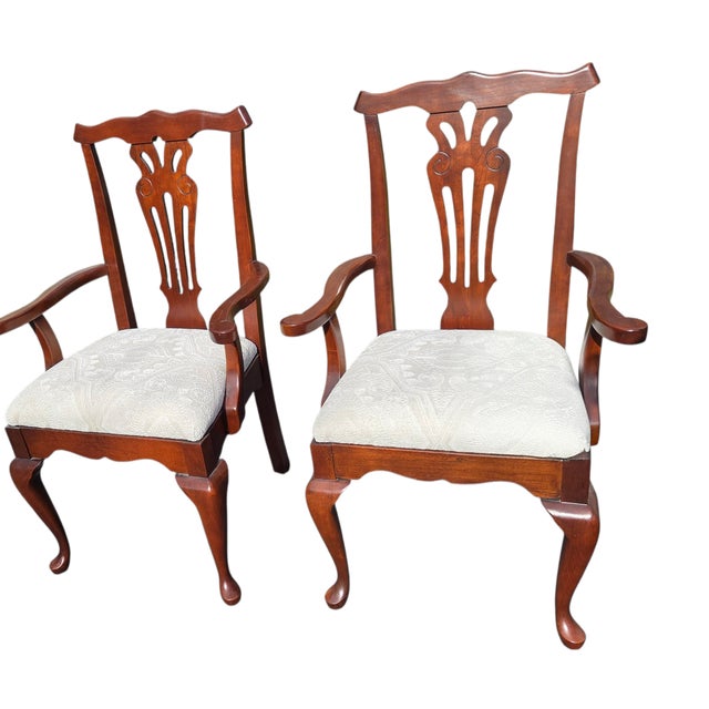 Chippendale 2 Pennsylvania House Cherry Dining Room Armchairs Chippendale Sheild Back For Sale - Image 3 of 14