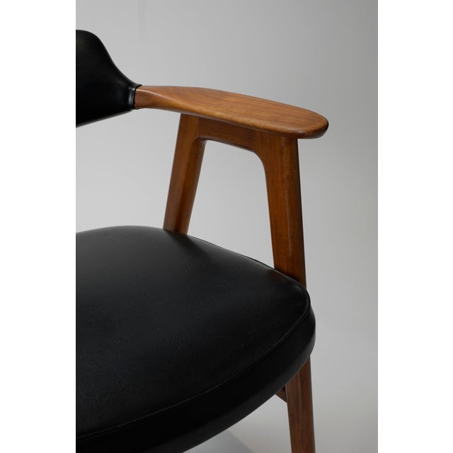 Høng Stolefabrik Rare Model 42 Arm Chair by Erik Kirkegaard for Høng Stolefabrik, Denmark, 1950's For Sale - Image 4 of 11