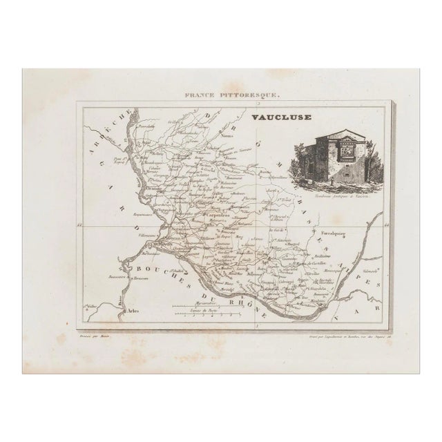 Unknown - Map of Vaucluse - Original Etching - 19th Century For Sale