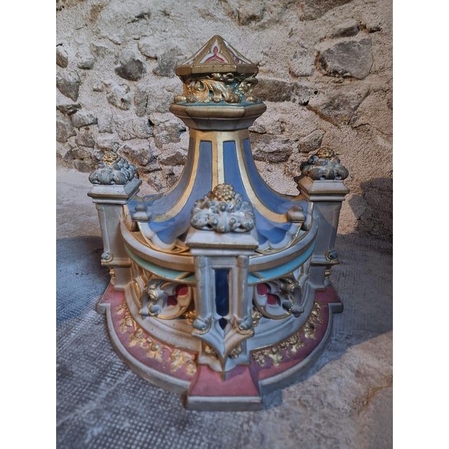 Neo-Gothic Architectural Church Elements in Polychrome Terracotta, France, 19th Century, Set of 2 For Sale - Image 13 of 18
