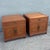 A refined pair of Taiwanese Ming-style walnut nightstands by Ricardo Lynn, beautifully showcasing clean architectural...