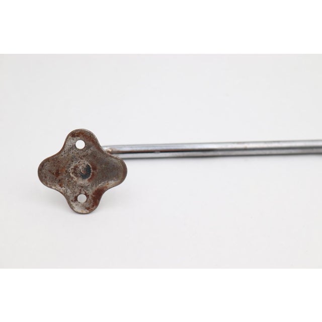 Vintage 25.25 In. Nickel Finish Steel Towel Bar For Sale - Image 6 of 6