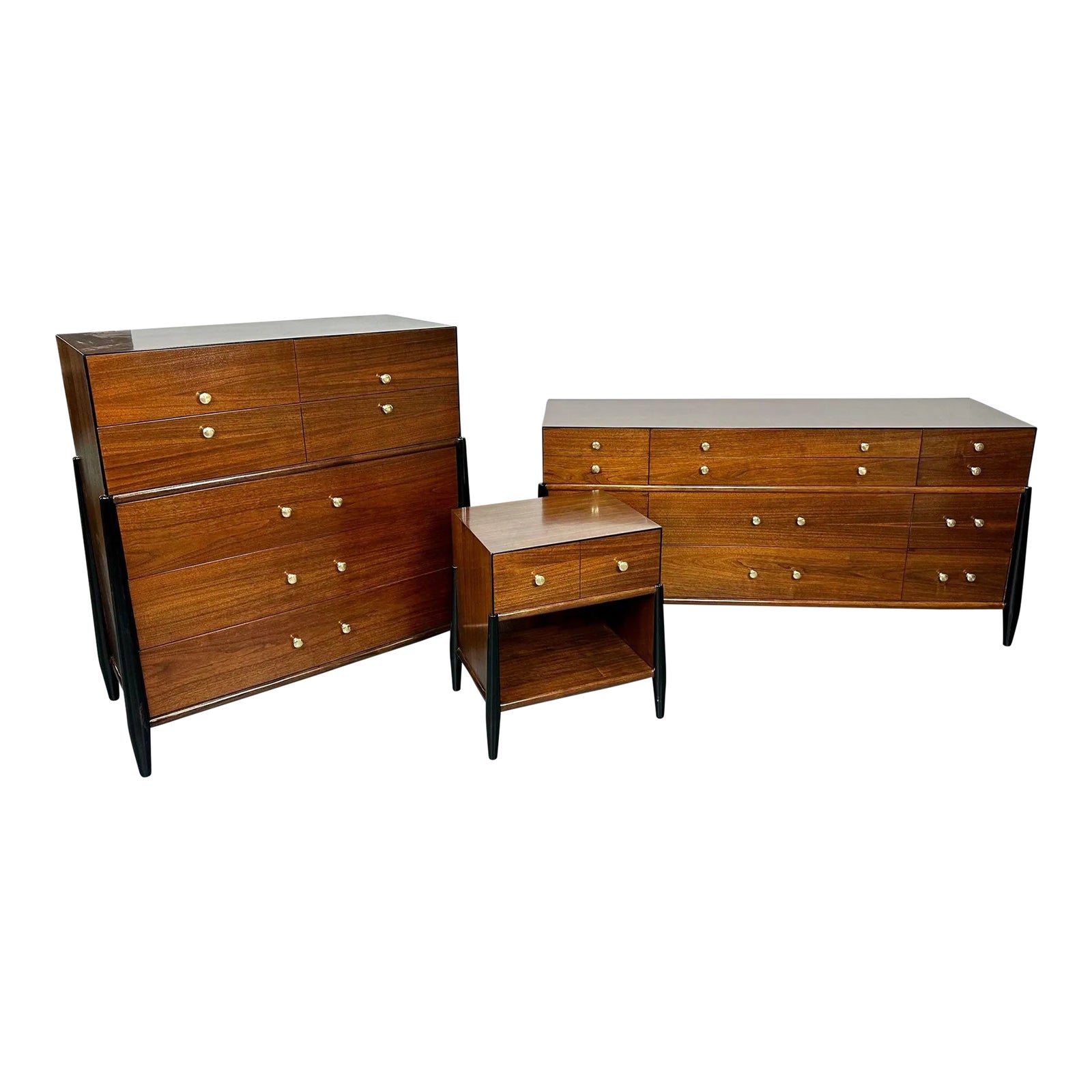 Mid Century Modern Bedroom Set, Dresser, Chest, Nightstand, W. Michigan