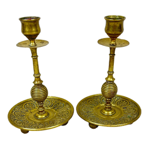 Antique Brass Candle Holders