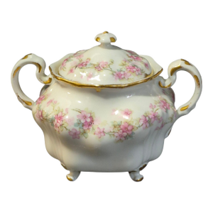 Vintage Limoges Elite L France Bawo & Dotter Hand Painted Floral Sugar Bowl