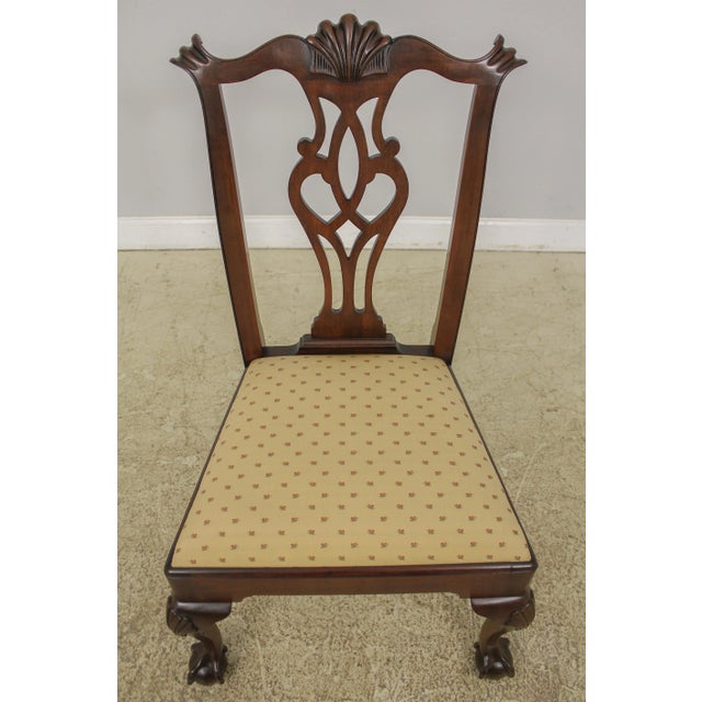 Wood Set of 8 Henkel Harris Clawfoot Mahogany Dining Room Chairs For Sale - Image 7 of 13