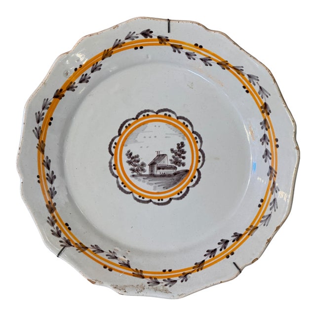 Polychrome Delft Plate For Sale