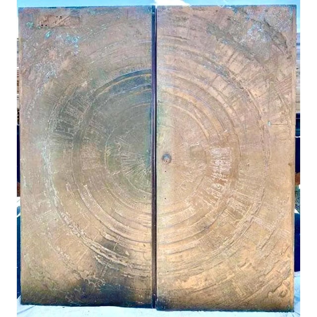 Billy Joe Mccarroll and David Gillespe Pair of Brutalist Bronze Mid Century Modern Entry Doors For Sale - Image 4 of 7