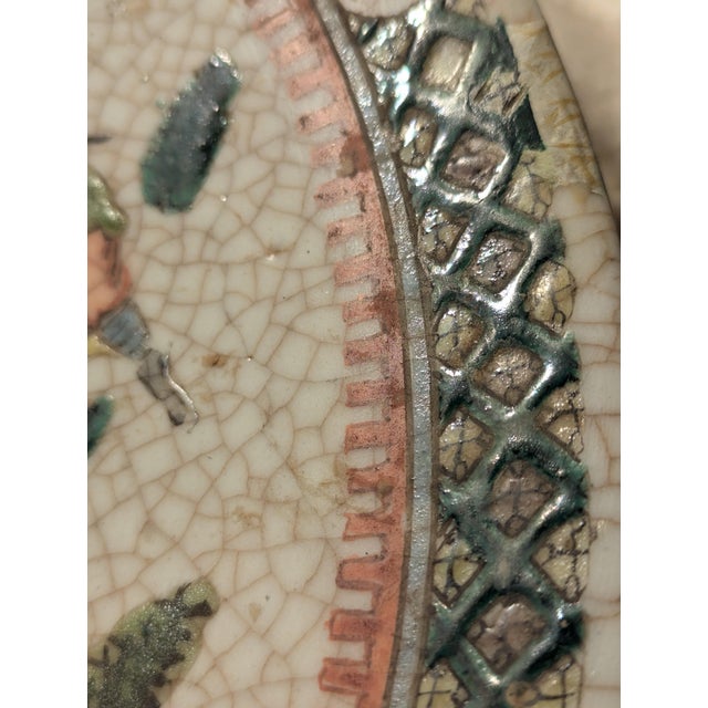 Asian Antique Chinese Crackle Glaze Charger | Nezha Battle Scene | Famille Verte | Late Qing Dynasty c.1880–1920 For Sale - Image 3 of 12
