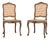 Louis XV Gilt and Green Painted Cane Side Chairs, 1880, Set of 2 For Sale