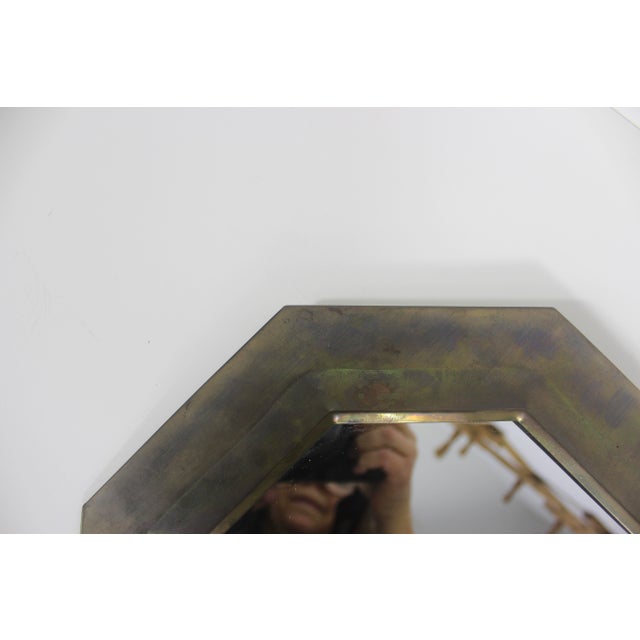 Vintage Moroccan Octagonal Brass Mirror Mid Century Modern For Sale - Image 9 of 11