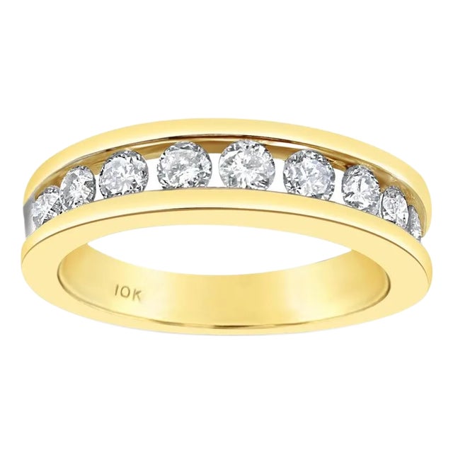 5MM Channel Set Diamond Wedding Band, Size 5 For Sale