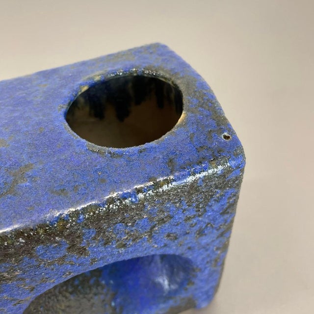 Black Brutalist Cubic Hole Pottery Vase from Piet Vest Ceramics, 1970s For Sale - Image 8 of 18