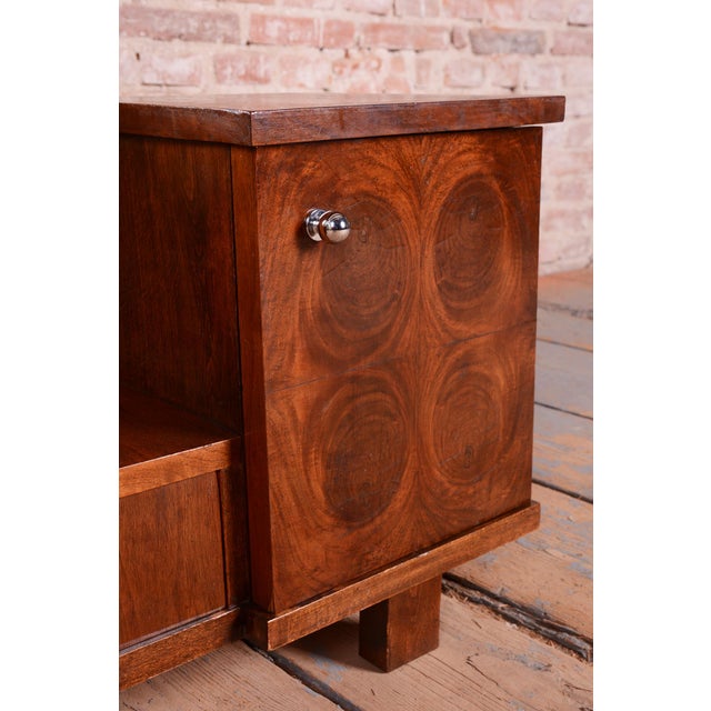 Art Deco Walnut Dressing Table with Mirror, Czech, 1930s For Sale - Image 10 of 13