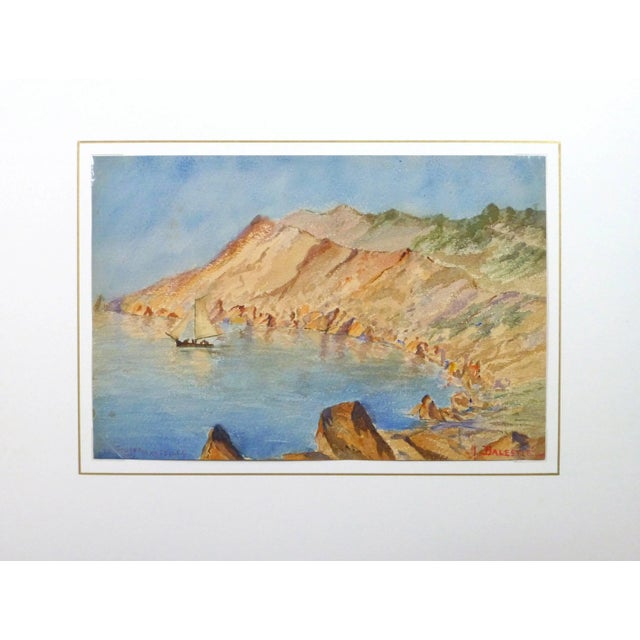 M. Balestié, Vintage Watercolor Landscape - Les Goules For Sale - Image 4 of 5