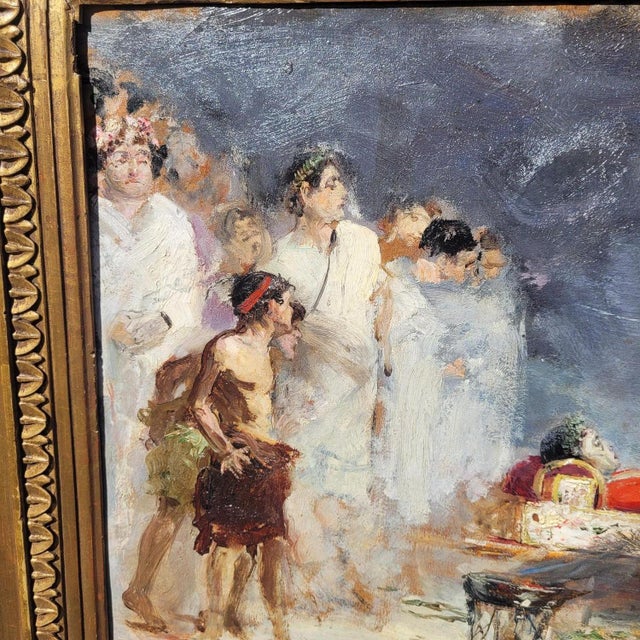Death of Caesar, Late 19th-Early 20th Century, Artwork on Paper on Canvas For Sale - Image 13 of 18