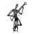 Contemporary Seated Band Player Black Wire Metal Art Sculptures For Sale