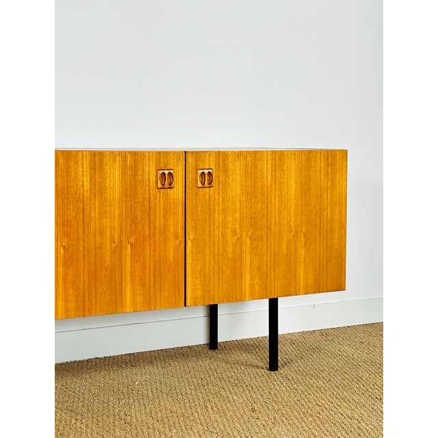 Scandinavian Sideboard in Teak with Black Metal Legs, 1960 For Sale - Image 13 of 18