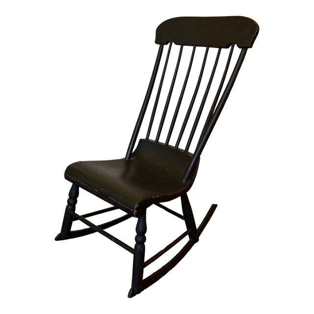Antique Black Rocking Chair For Sale