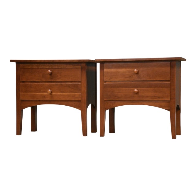 1990s Refinished Cherry Nightstands by Pennsylvania House - A Pair For Sale