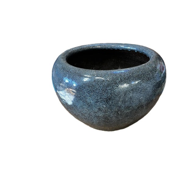 Chinese Large Antique Yixing Flambe Glazed Stoneware Pot With Rounded Rim For Sale - Image 3 of 14