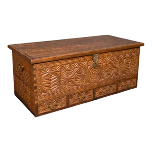 1930's Large Vintage Carved Chest
