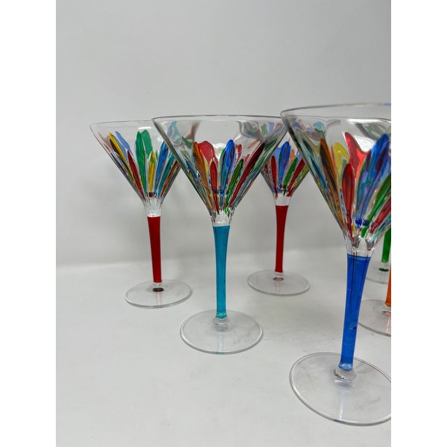 Contemporary Set of 6 Italian Martini Glasses For Sale - Image 3 of 5