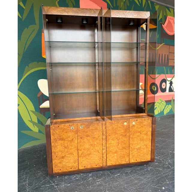 Mid Century Century Burl China Cabinet For Sale In Tampa - Image 6 of 15