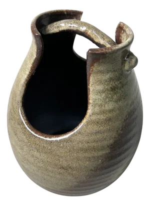 Mino Iga Ware Japanese Flower Vase Ikebana, 1970s