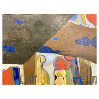 Jordi Samsò Bastardas, Abstract Surrealist Oil on Canvas, 1972 For Sale