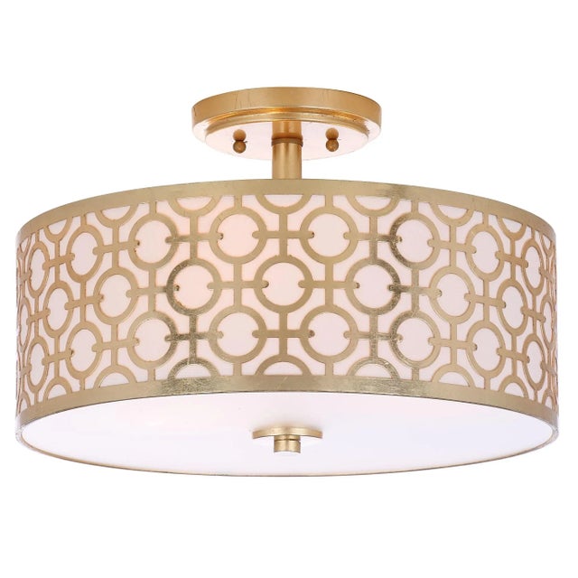Designed to recall the luxurious Hills hotels hideaways of Old Hollywood’s elite, this decadent modern flush mount ceiling...