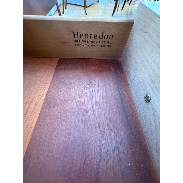 Brown 1970s Henredon Mahogany Burlwood Aston Court Suite - Armoire and Nightstand For Sale - Image 8 of 9