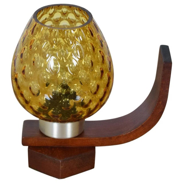 Mid-Century Wood Table Lamp from Drevo Humpolec, 1960s For Sale - Image 10 of 10