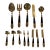 Vintage Brass Tibetan Buddha Flatware Set For Sale