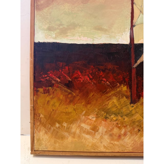 Vintage Modernist Landscape Painting - Signed For Sale In Miami - Image 6 of 11