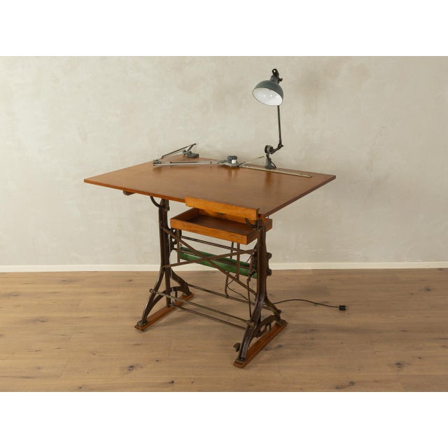 Brown Vintage Drawing Table, 1920s For Sale - Image 8 of 11