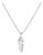 14K White Gold Diamond Accent Feather Pendant Necklace For Sale