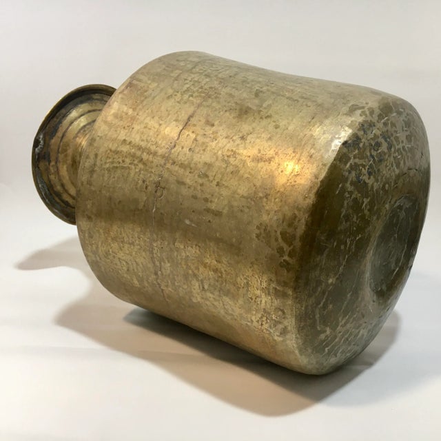 Early 20th Century Large Solid Brass Antique Middle Eastern Artifact Vase For Sale - Image 5 of 8
