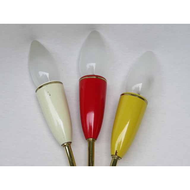 Italian Three-Light Wall Lamps, 1950s, Set of 2 For Sale - Image 9 of 16