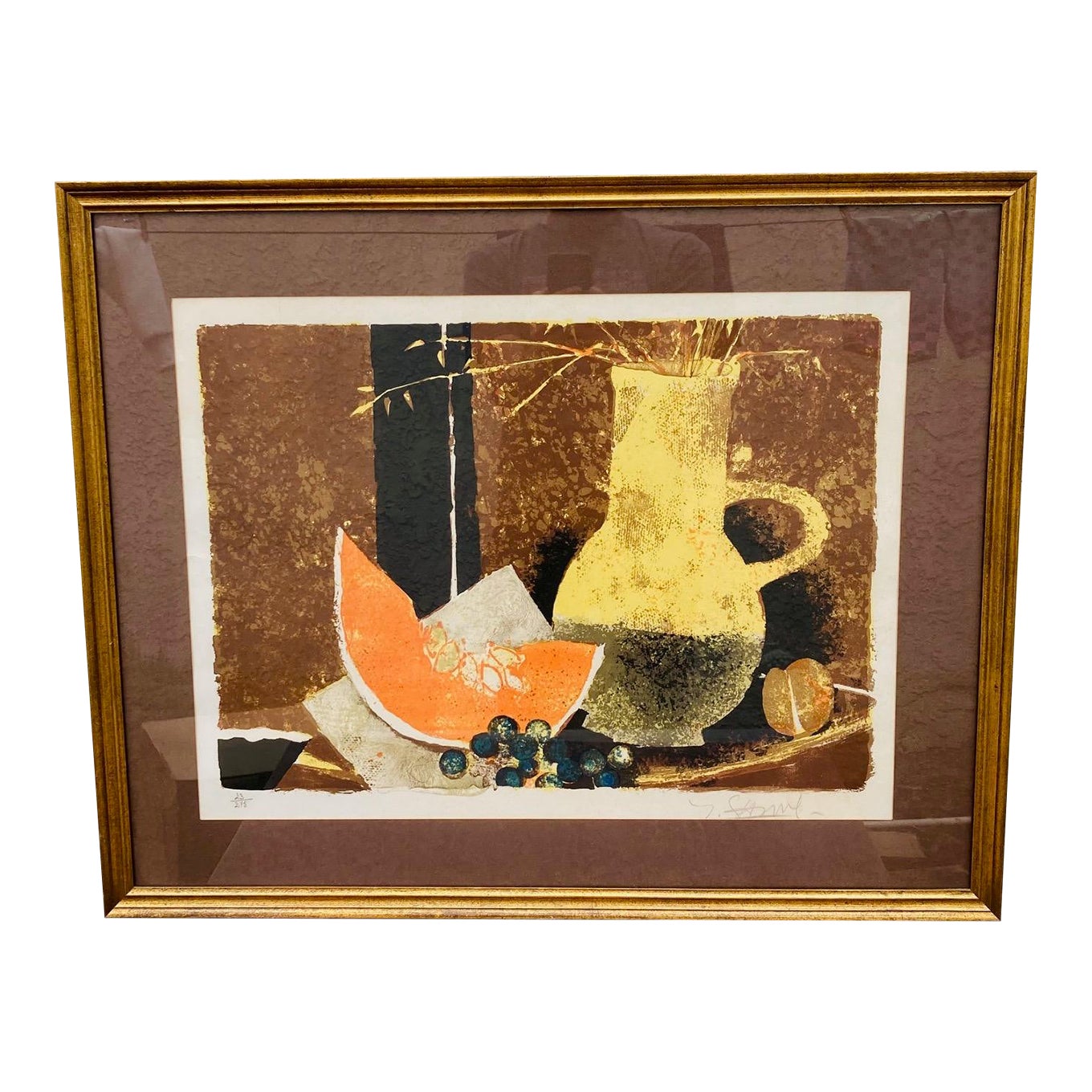 1970s Framed Yves Ganne Signed Still Life Serigraph on Paper | Chairish